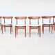 Ensemble de six chaises de salle à manger en teck de Christian Linneberg, Danemark, 1960