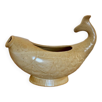 Stoneware fish gravy boat