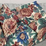 Set of 3 cushion covers in burgundy floral cotton