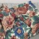 Lot de 3 housses de coussins en coton fleuri bordeaux