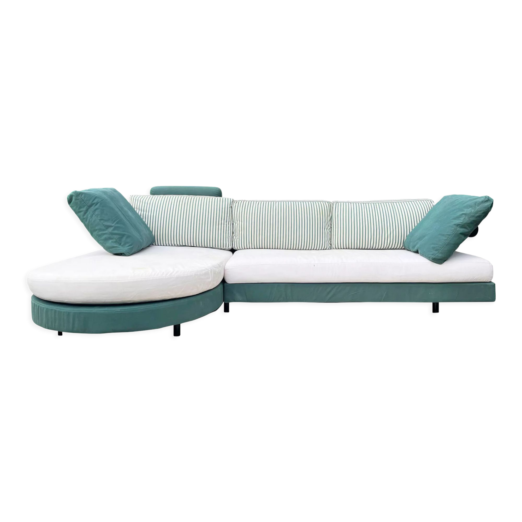 Canapé en vert et coquille d’œuf 1980s B & B Italia Antonio Citterio Sity