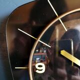 Clock formica vintage wall clock silent timer "Jaz transistor black yellow"