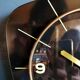 Clock formica vintage wall clock silent timer "Jaz transistor black yellow"