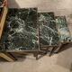 3 nesting tables in green marble and mahogany