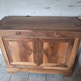 Low cherry wood sideboard with 1 drawer and 2 doors