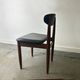 Four Schreiber Mid Century Dining Chairs Black Leatherette Floating Backres
