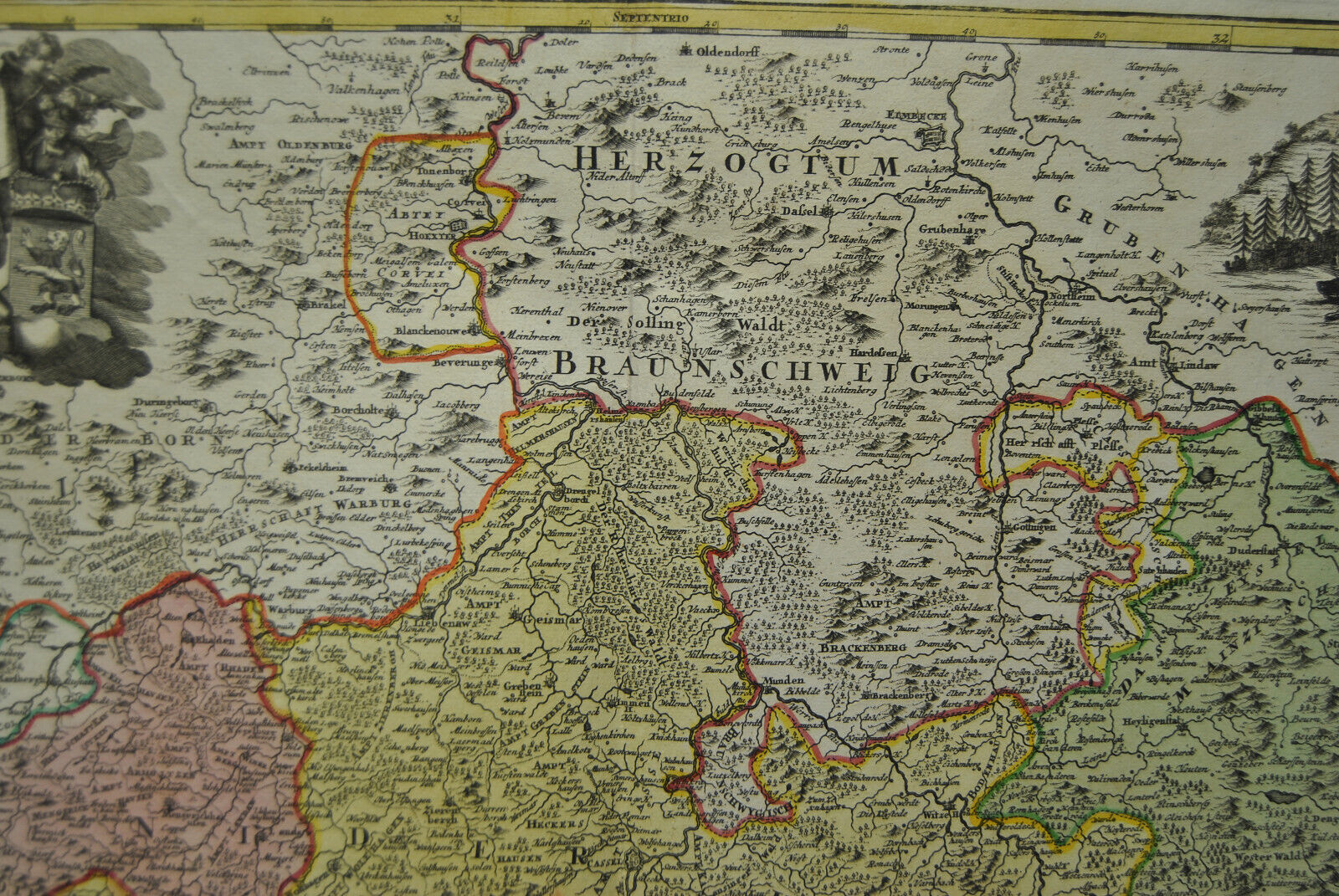 German Geographical Map Germany 18th century by Hesse J B Homann