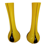 Pair of art deco soliflore vases murano style