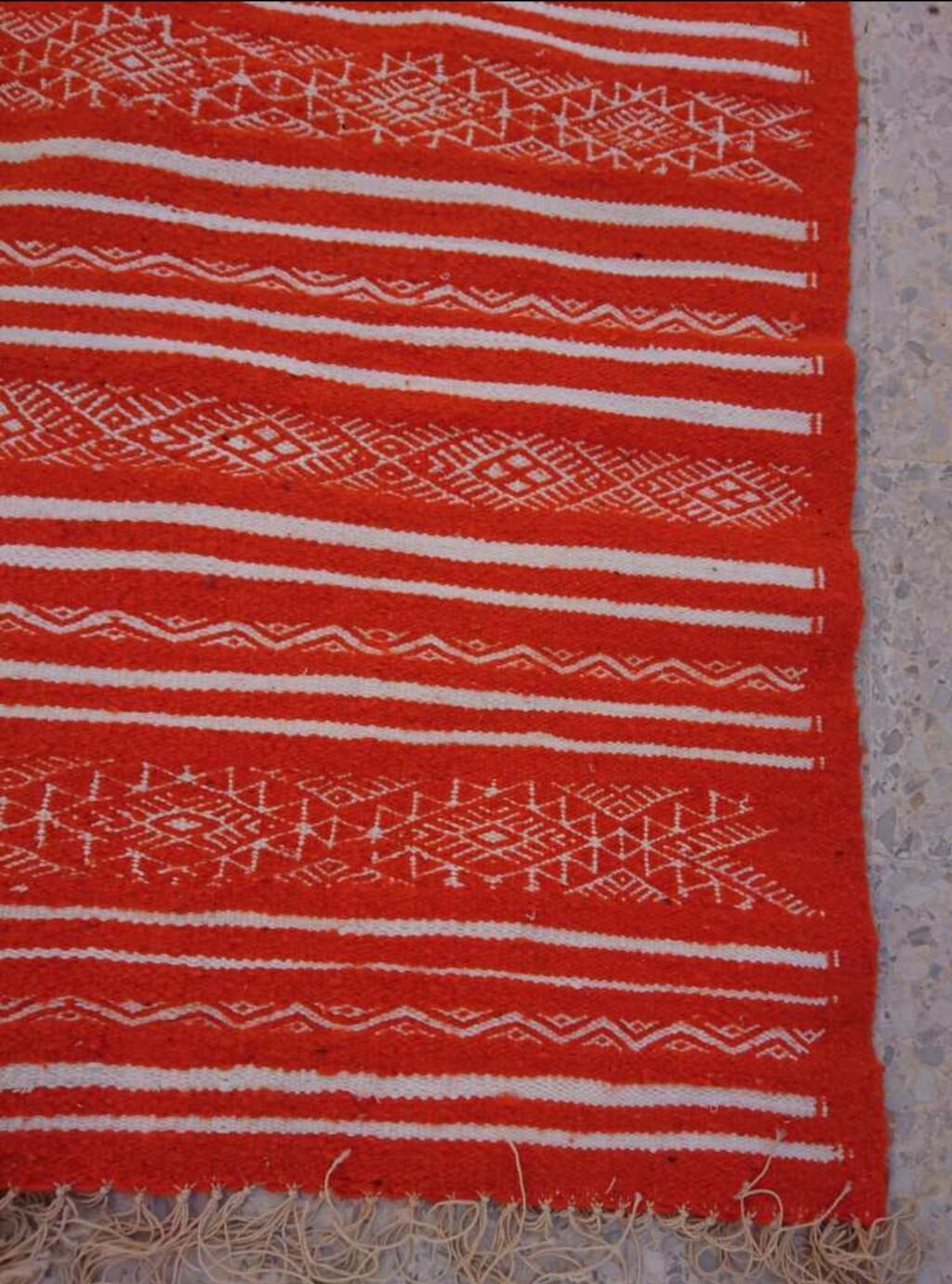 Orange and white carpet, 185x110cm