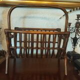 Old rattan magazine holder