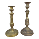 2 antique candle holders