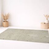 Tapis Kilim Minimaliste Beige Naturel à Motifs Ethniques, 164x225 Cm