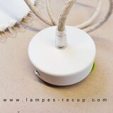 Opaline pendant light ready to install with vintage bulb