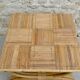 Coffee table, rattan checkerboard sofa end