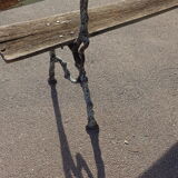 19th century cast iron bench with fake branches