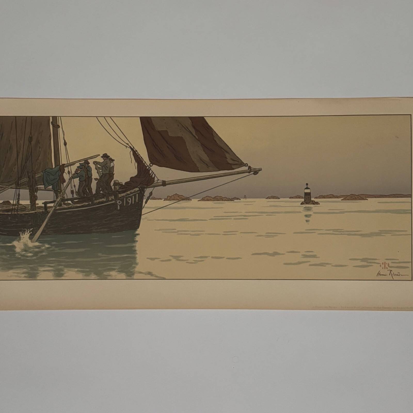 Lithographie par Henri Rivière La Féérie des Heures - Le Calme plat