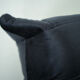 Togo set of chair and pouf in black shiny velvet