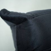 Togo set of chair and pouf in black shiny velvet