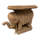 Table d’appoint vintage éléphant en osier