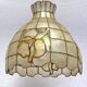 Suspension en feuille nacre et laiton vintage 1970's