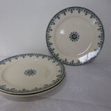 3 vintage flat plates in iron earth from HBC model Gagny