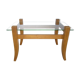 Wooden coffee table with glass tray 70s/80s