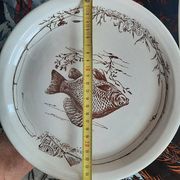 Service à poisson plat et 6 assiettes - faience de gien