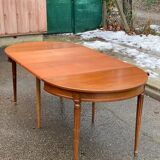 Round extendable dining table in Louis XVI style, 100cm with 2 extensions.