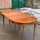 Round extendable dining table in Louis XVI style, 100cm with 2 extensions.