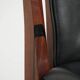 Elegant set of four black cowhide and wooden Art Deco dining chairs
