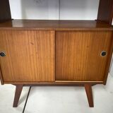 Vintage bookcase with compass feet from the 60s