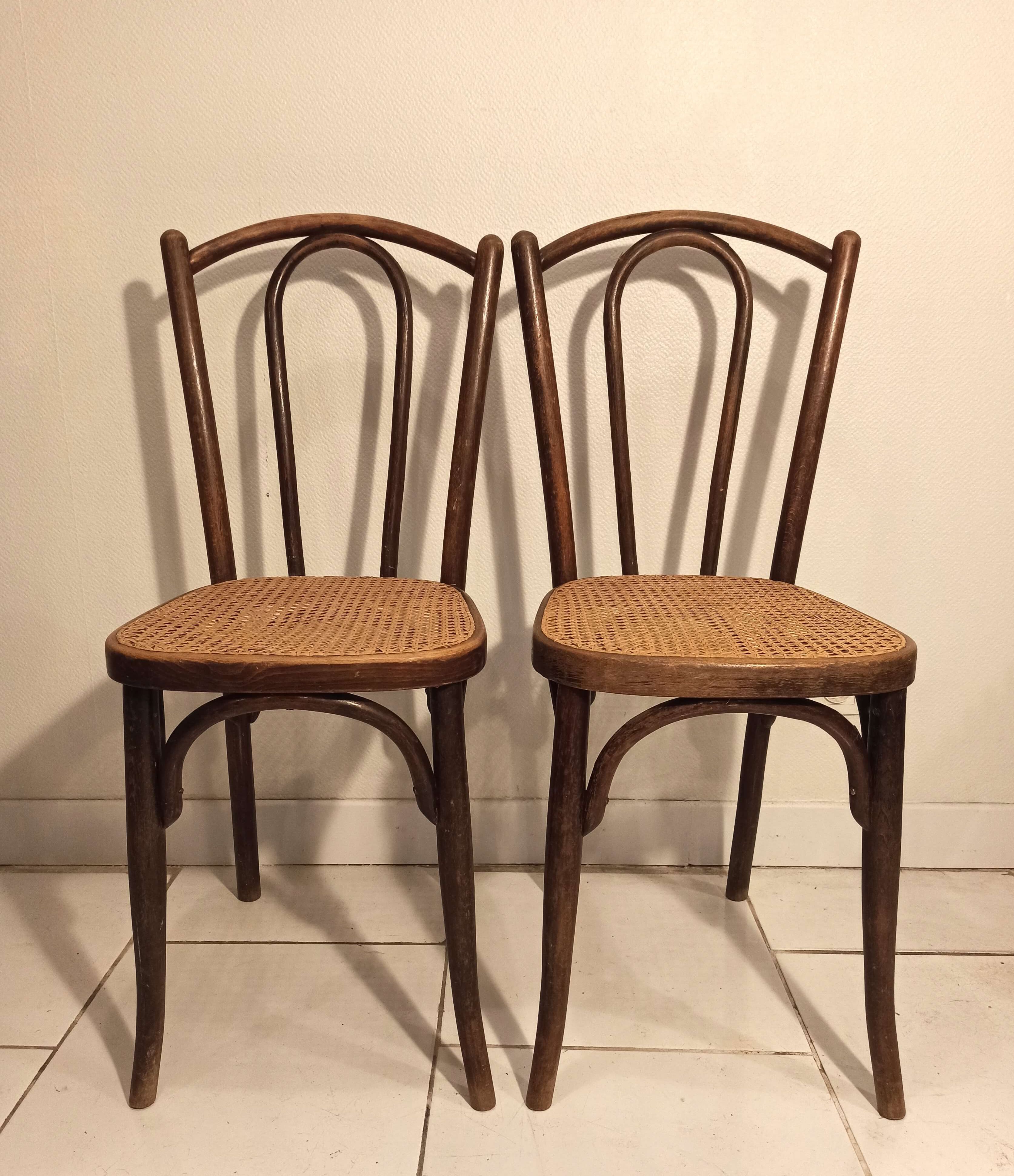 Set of 4 chairs bistrot 1900 by J and J Kohn model 462