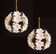 Set of 2 Murano Spherical Chandelier Full of White Flowers, 1980s