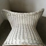 Braided rattan armchair