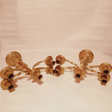 Pair of chandeliers with 5 bronze fires