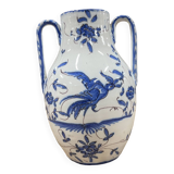 Small blue white asian vase