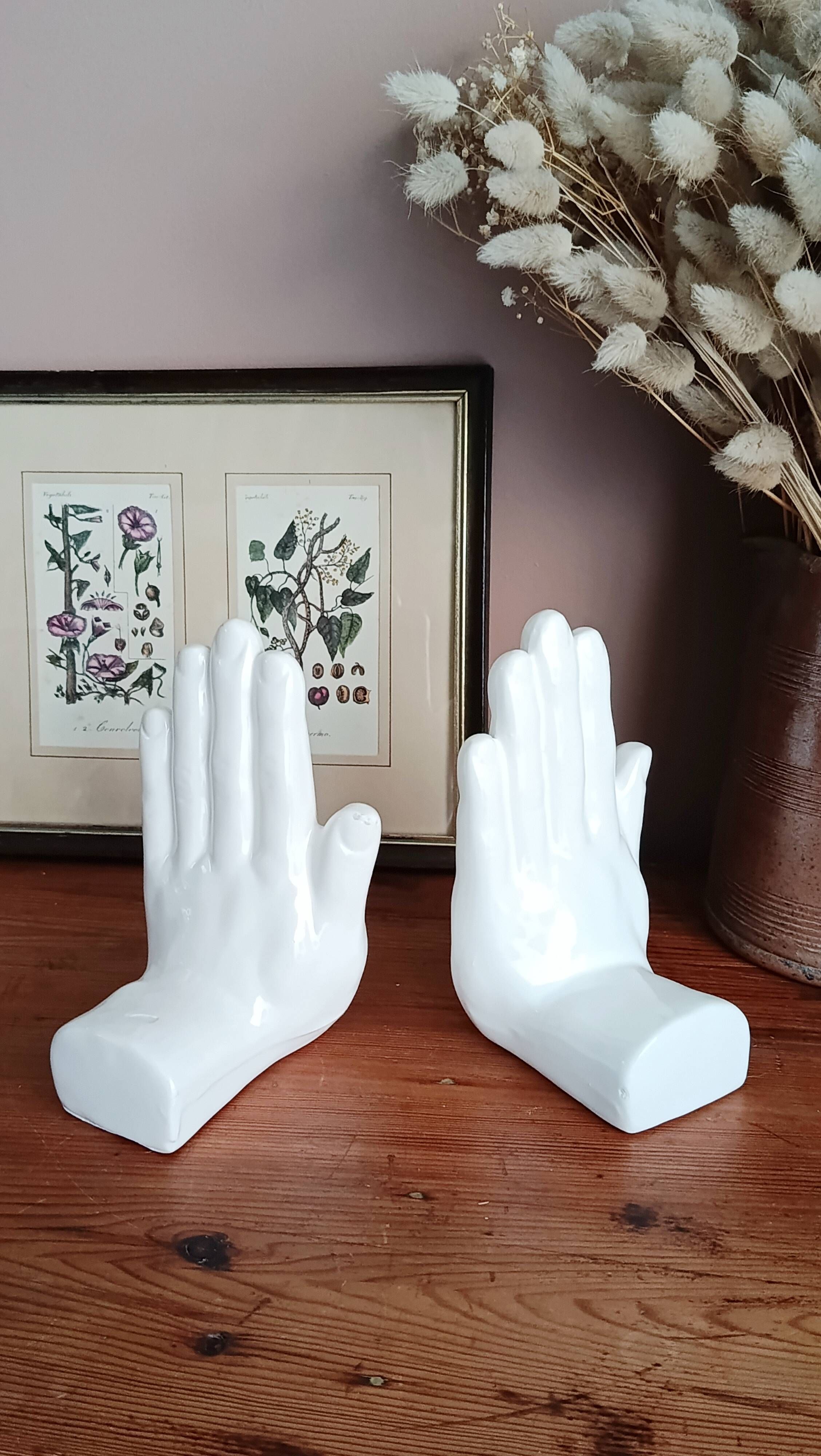 Ceramic hand bookends