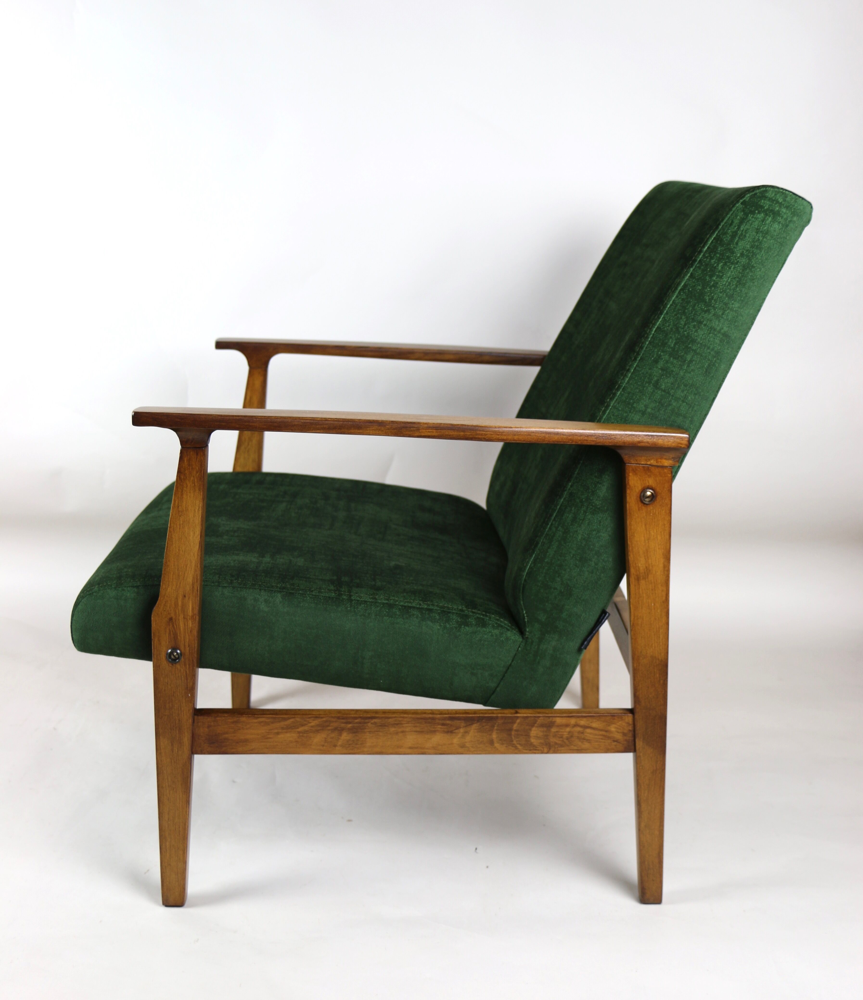 Vintage green velvet lounge chair, 1970s