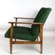 Vintage green velvet lounge chair, 1970s