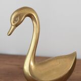 Pair of vintage brass swans