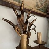Vintage Italian ear of wheat wall light