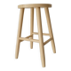 Vintage artisanal turned wooden stool from the 70s