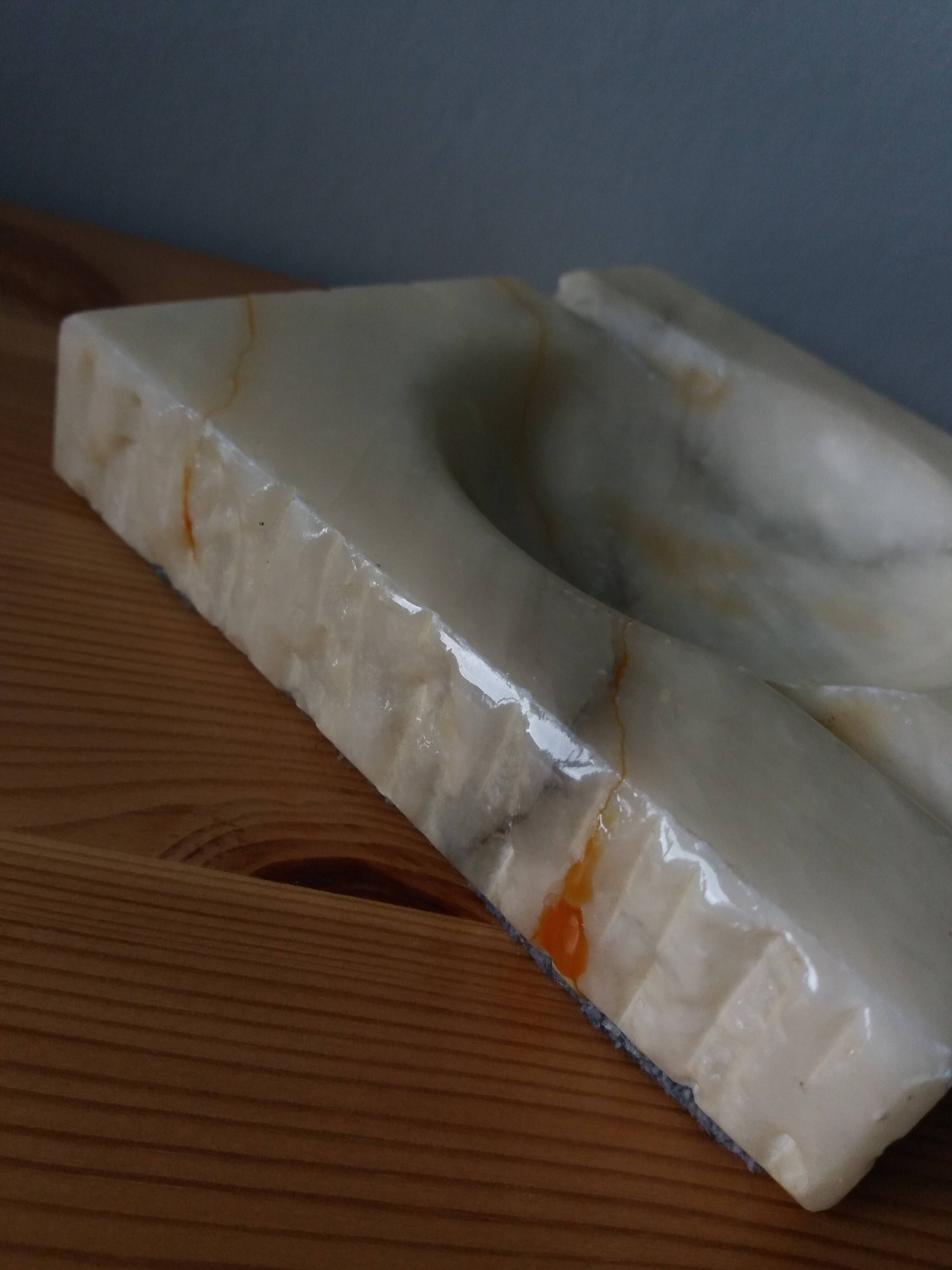 Marble or alabaster ashtray