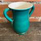 Vintage Green & Gold Ceramic ARC Vase Made in France #D777