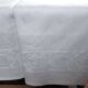Party tablecloth - 2m30 x 5m30 - white damask monogrammed ct