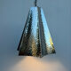 Modern hammered chrome metal suspension