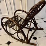 Bamboo and rattan rocking chair