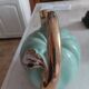 Apple-shaped liqueur pourer signed