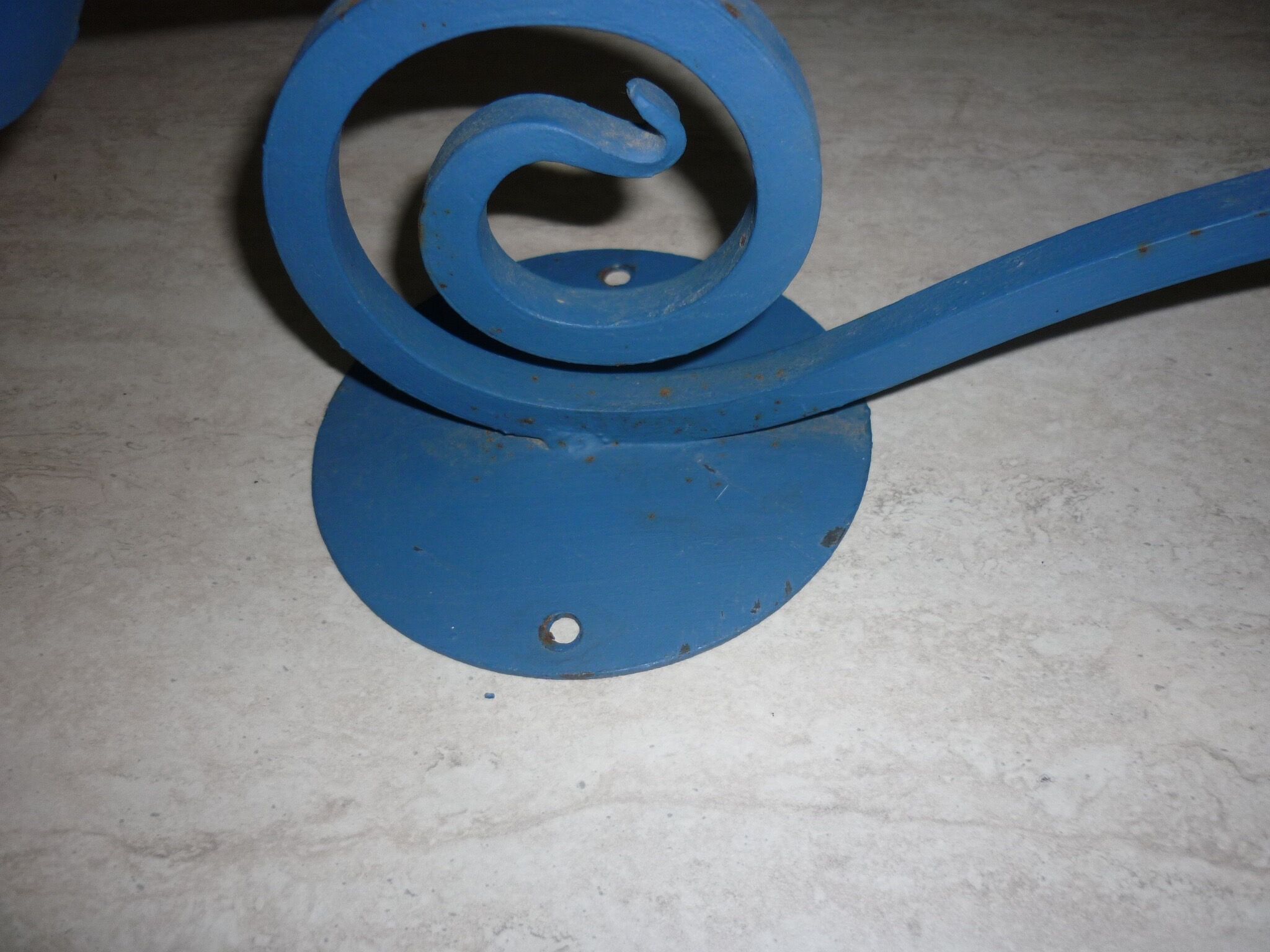 Pair of candle holders, blue torches