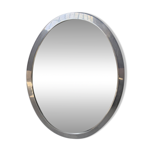 Miroir en métal argenté - ovale